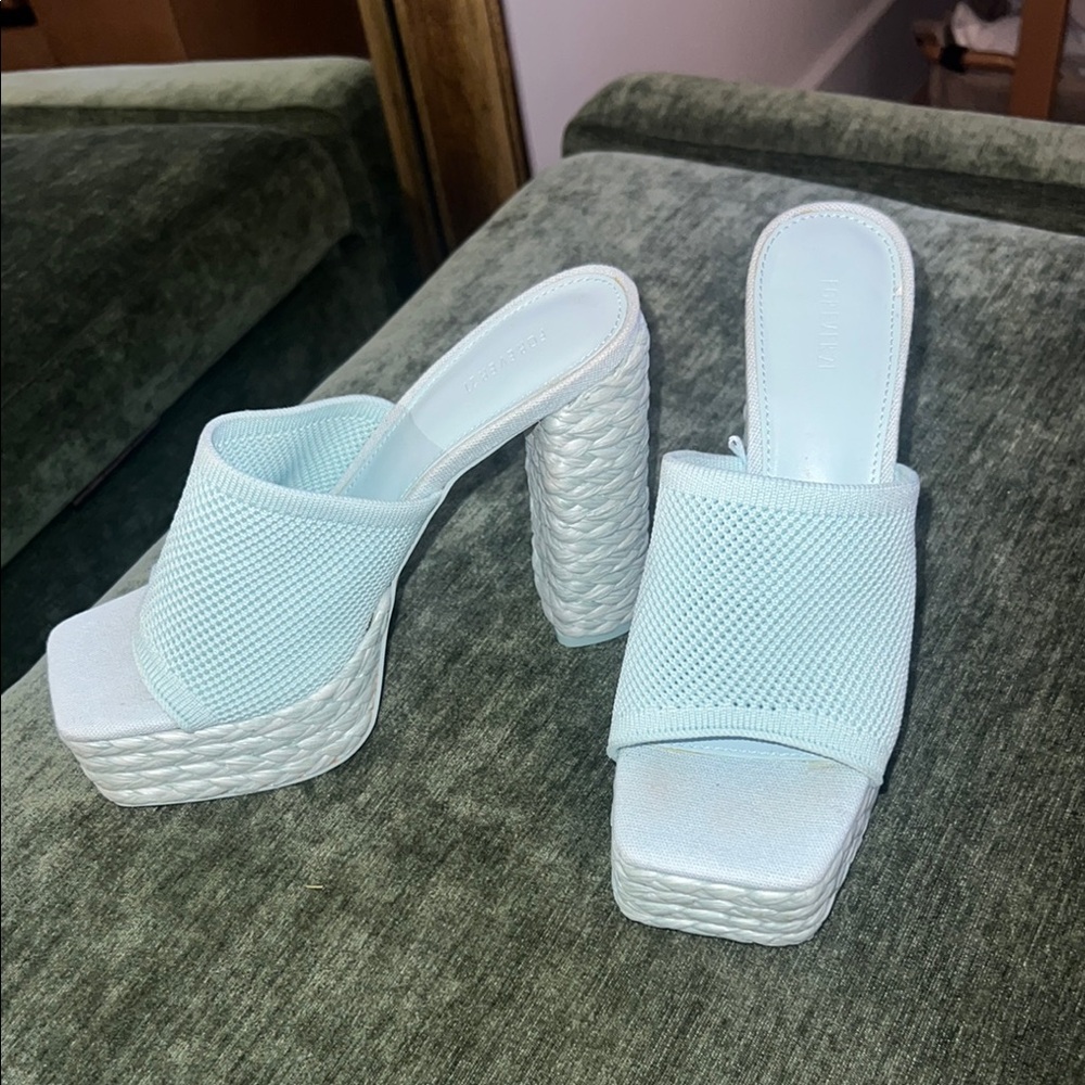 NWOT Forever 21 Baby Blue Block Heel